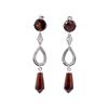 6.05 ctw Garnet and White Sapphire Earrings - 10KT White Gold