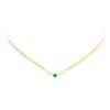 1.00 ctw Emerald And Diamond Necklace - 14KT Yellow Gold