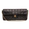 Chanel Black Lambskin Chocolate Bar East West Flap Bag