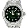 Rolex Mens Stainless Steel Slate Green Diamond 36MM Datejust Wristwatch