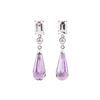 4.04 ctw Amethyst, Quartz and White Sapphire Earrings - 10KT White Gold