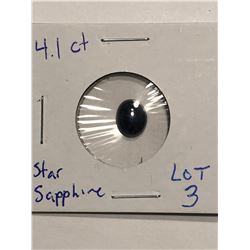 Rare HUGE 4.10 Carat BLUE STAR SAPPHIRE Tested Natural