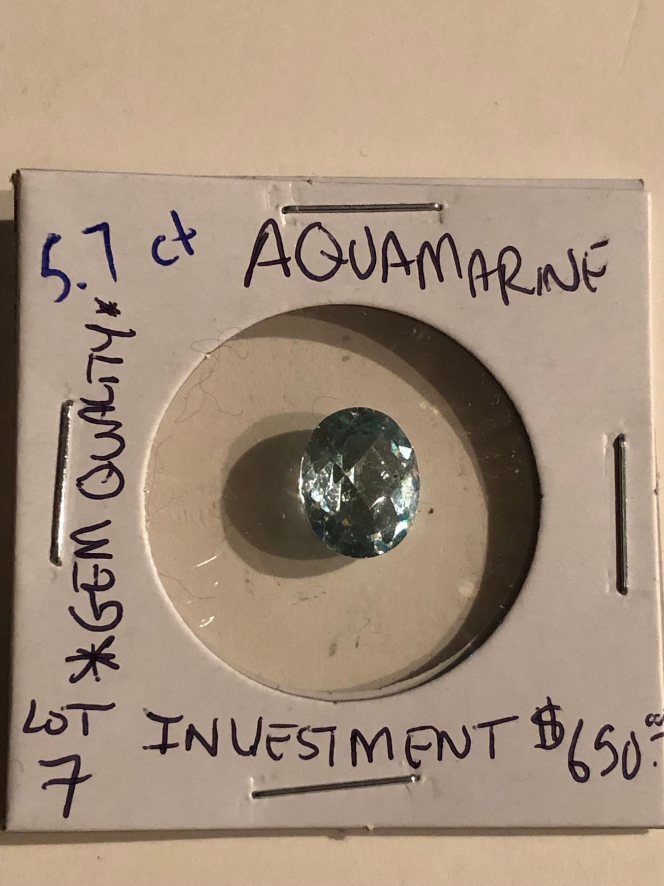 Huge 5.70 Carat AQUAMARINE Investment *GEM QUALITY*