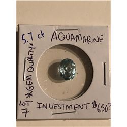 Huge 5.70 Carat AQUAMARINE Investment *GEM QUALITY*