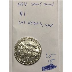 1994 Casino 1 Dollar Coin SAMSTOWN Las Vegas Nevada