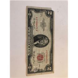 1953 Series 2 Dollar RED SEAL Note Nice Early US Bill