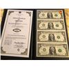 Image 1 : 2009 Uncut Sheet 1 Dollar Bills with Certificate Signed by Treasurer