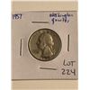 Image 1 : 1957 Washington Silver Quarter Nice Early US Coin