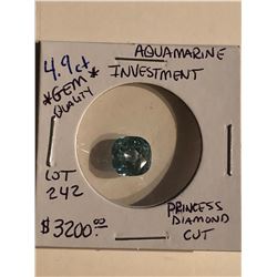 Extremely Rare 4.90 Carat AQUAMARINE Investment *GEM QUALITY