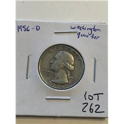 1956 D Silver Washington Quarter Nice Early US Coin