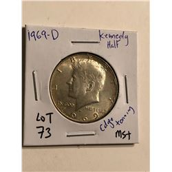 1969 D Kennedy Silver Half Dollar MS  High Grade