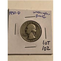 1950 D Silver Washington Quarter Nice Early US Coin