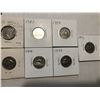 Image 1 : Group of 7 World Carded Coins Assorted Countries Mints and Dates
