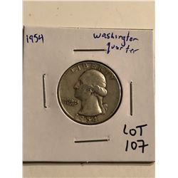 1954 P Silver Washington Quarter Nice Early US Coin