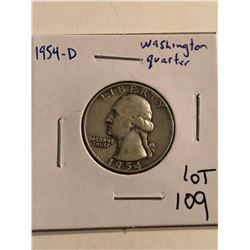 1954 D Silver Washington Quarter Nice Early US Coin