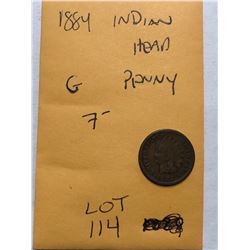 Nice Early 1884 Indian Head Penny Good Grade