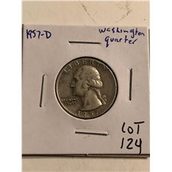 1957 D Silver Washington Quarter Nice Early US Coin