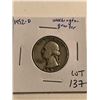 Image 1 : 1952 D Silver Washington Quarter Nice Early US Coin