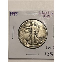 1943 Walking Silver Liberty Half Dollar Nice Early US Coin