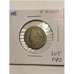 1911 Liberty Head V Nickel Nice Early US Coin