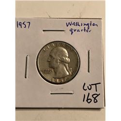 1957 P Washington Silver Quarter Nice Early US Coin