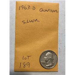 1963 D Silver Washington Quarter