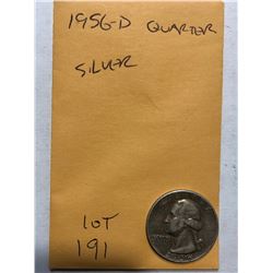 1956 D Washington Silver Quarter