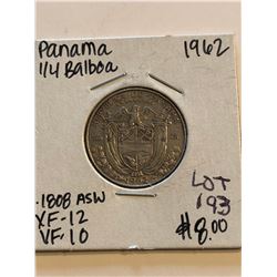 1962 Silver Panama 1/4 Balboa MS High Grade