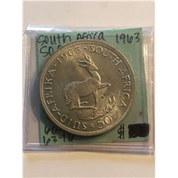 1963 Silver South African Krugerrand 50 Cents MS High Grade