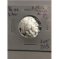 Buffalo Head Silver Bullion Coin 1/4oz 999 Fine Silver