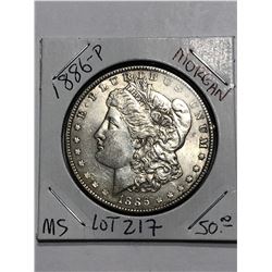 1886 P Silver Morgan Dollar Rare MS High Grade Nice Early US Coin