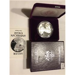 Rare 1993 P Proof Silver Eagle in Original Box with Paperwork