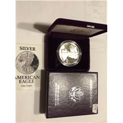 1992 S Proof Silver Eagle in Original Box with Paperwork
