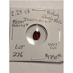 Extremely Rare 2.25 Carat Investment *GEM QUALITY* BLOOD RED RUBY Transparent