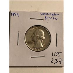 1959 P Washington Silver Quarter Nice Early US Coin