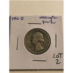 1950 D Washington Silver Quarter Dollar Nice Early US Coin