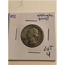 1952 Washington Silver Quarter Dollar Nice Early US Coin