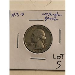 1953 D Washington Silver Quarter Dollar Nice Early US Coin