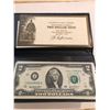 Image 1 : 2003 A Series Federal 2 Dollar Bill UNC in Leather Binder with COA