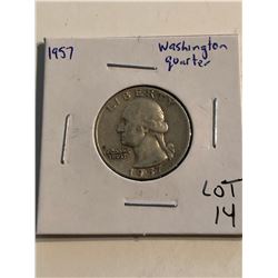 1957 P Washington Silver Quarter Dollar Nice Early US Coin