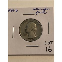 1954 D Washington Silver Quarter Dollar Nice Early US Coin