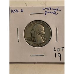 1958 D Washington Silver Quarter Dollar Nice Early US Coin