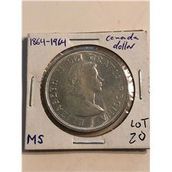 1964 Canadian QUEBEC Silver Dollar MS High Grade