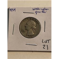 1954 P Washington Silver Quarter Dollar Nice Early US Coin