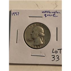 1957 P Washington Silver Quarter Dollar Nice Early US Coin