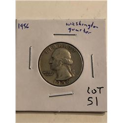 1956 Washington Silver Quarter Dollar Nice Early US Coin
