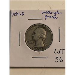 1954 D Washington Silver Quarter Dollar Nice Early US Coin