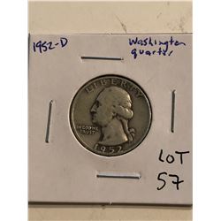 1952 D Washington Silver Quarter Dollar Nice Early US Coin