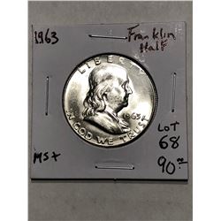1963 P Franklin Silver Half Dollar MS  High Grade