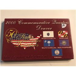 2000 DENVER Edition State Quarters Set IL MA MD SC NH VA in Original Package with Paperwork